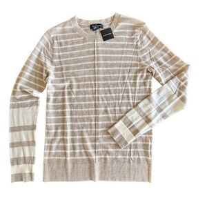 Club Monaco NWT MacKenzie striped sweater 100% wool colour Oatmeal size S